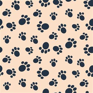 Dog Paw Print Vector Seamless Pattern