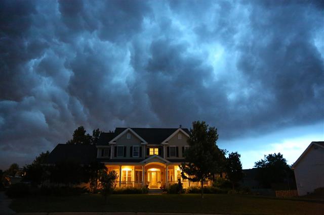 House And Thunderstorm