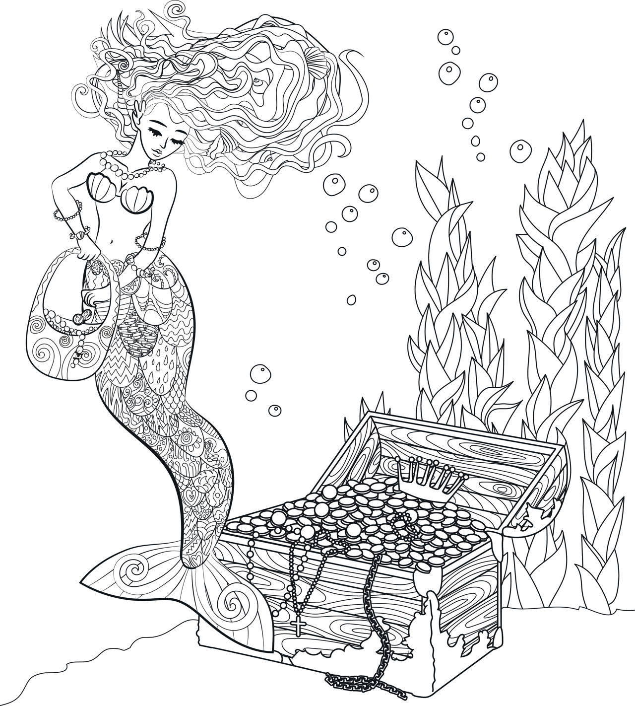 Free Printable Mermaid Coloring Pages for Kids