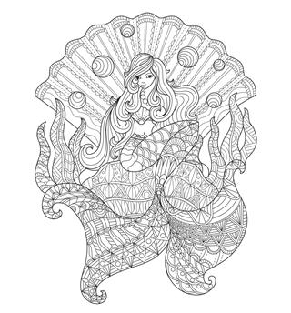 Hand Drawn Princess Mermaid