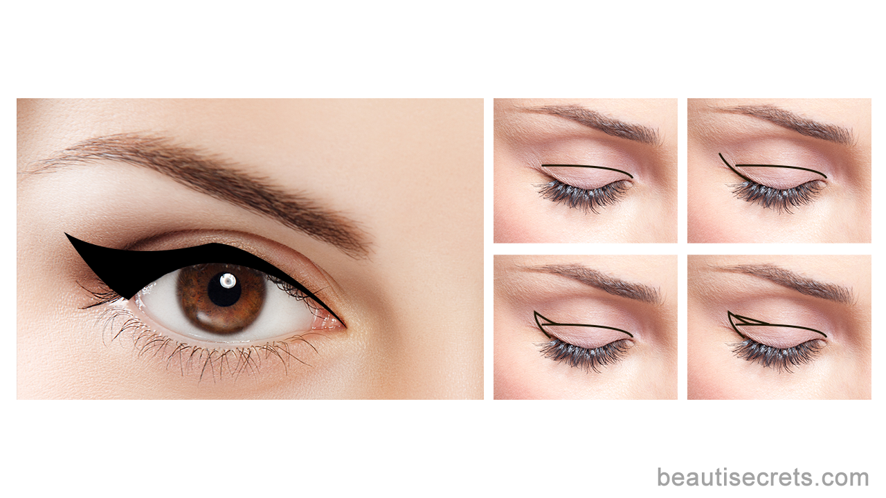 how to do winged eyeliner on downturned eyes
