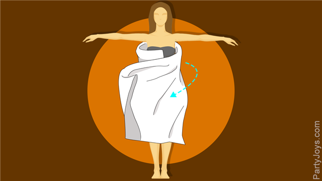 Woman halter neck toga illustration