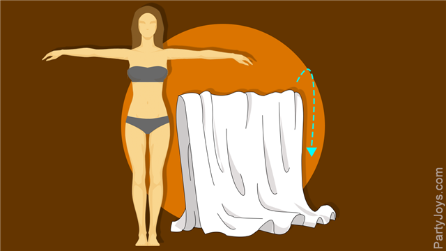 Woman strapless toga illustration