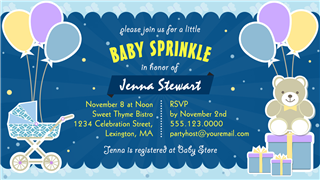Baby sprinkle invitation card