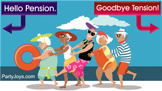 Pension and tension retirement pun