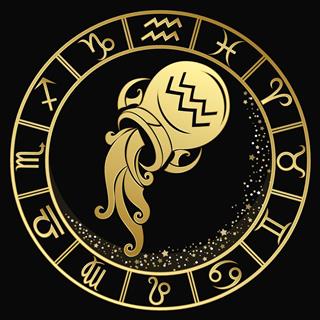 Golden Aquarius zodiac sign