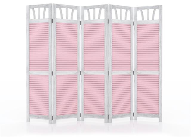 Pink folding screen
