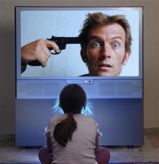 Child Watching Violent Television