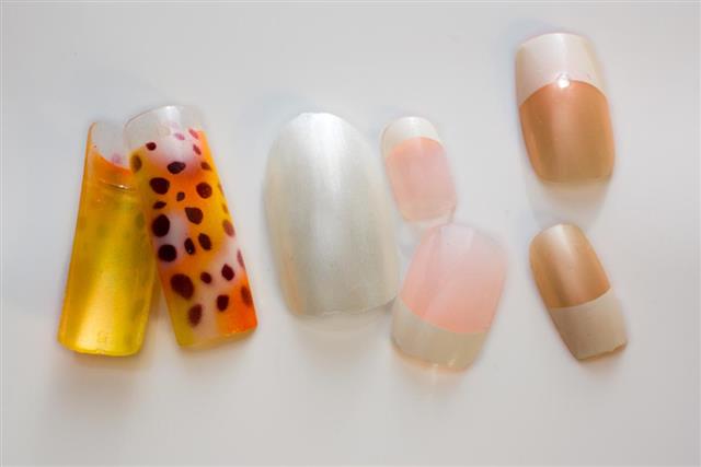 Different shapes of acrylic nails