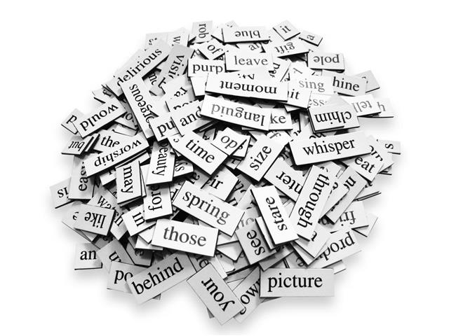Pile of Words on white