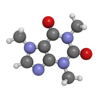 Caffeine, molecular model