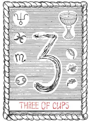 Three of cups tarot card