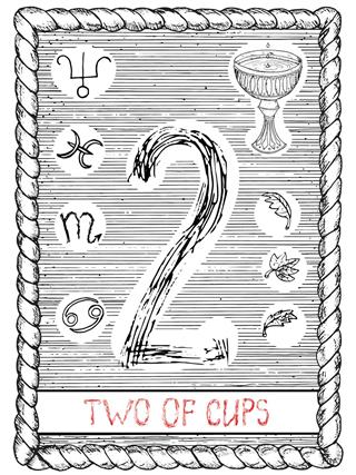 Two of cups tarot card