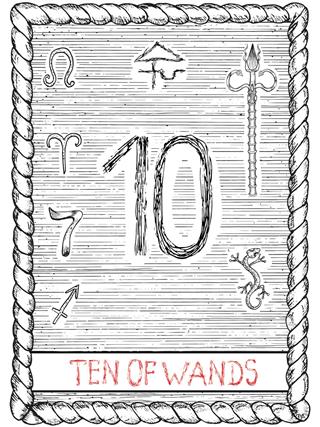 Ten of wands tarot card