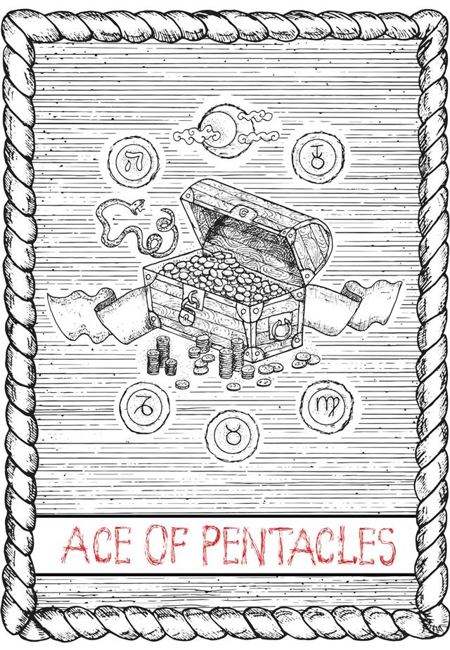 Ace of pentacles tarot card
