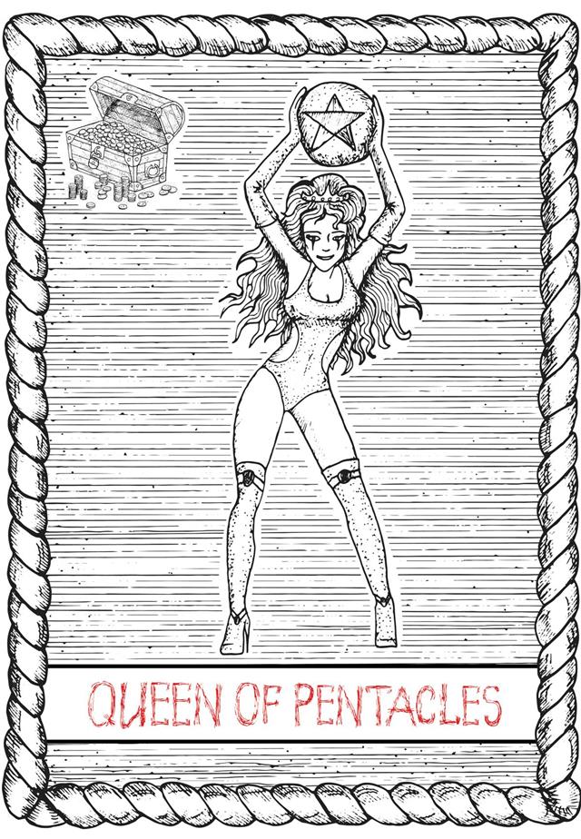 Queen of pentacles tarot card