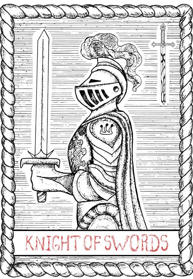 Knight of swords tarot card