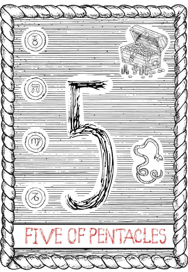 Five of pentacles tarot card