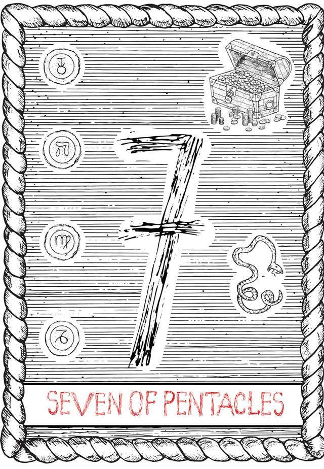 Seven of pentacles tarot card