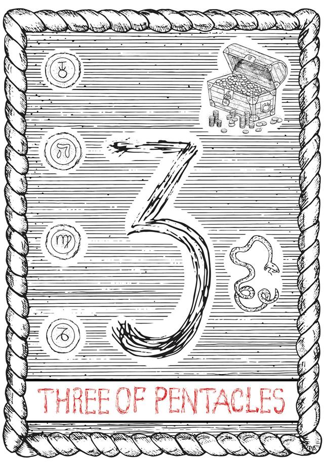 Three of pentacles tarot card