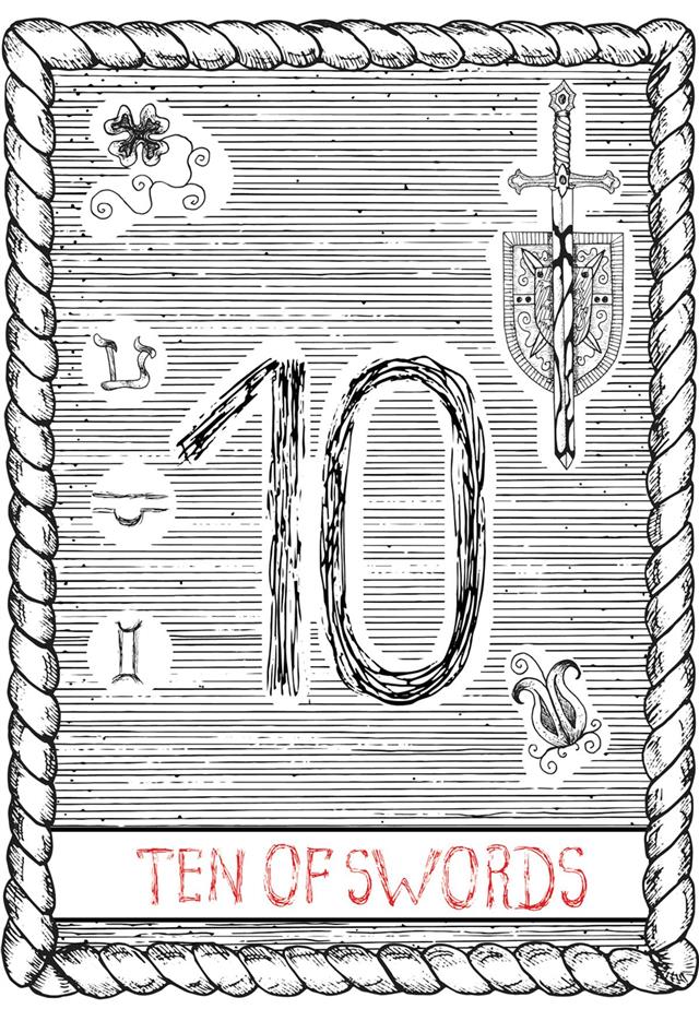 Ten of swords tarot card