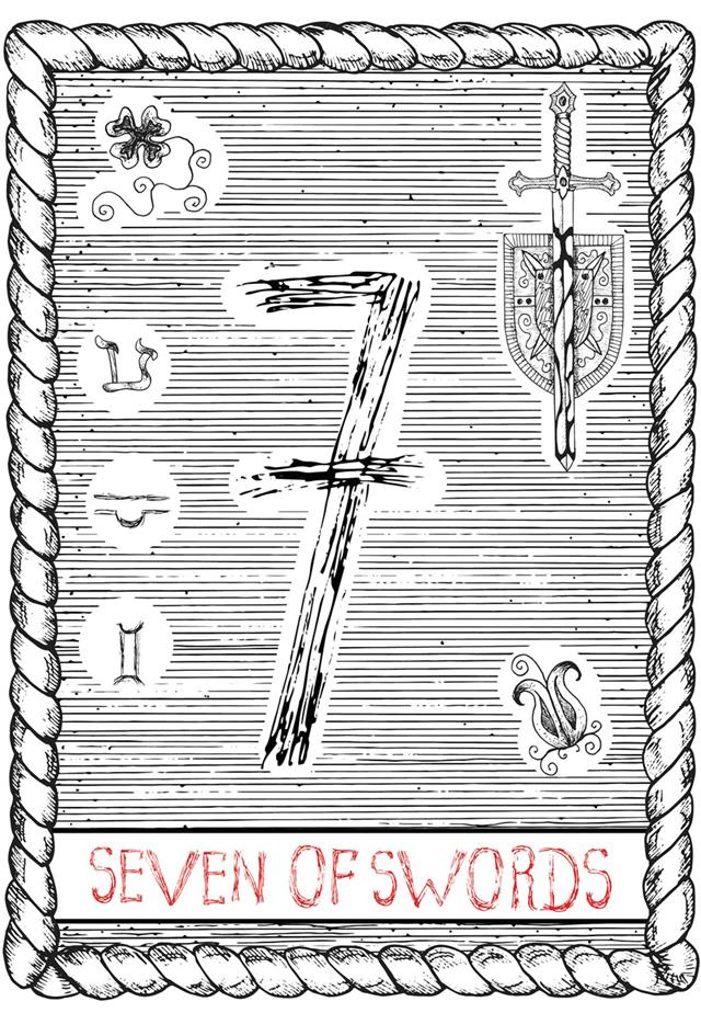 Seven of swords tarot card