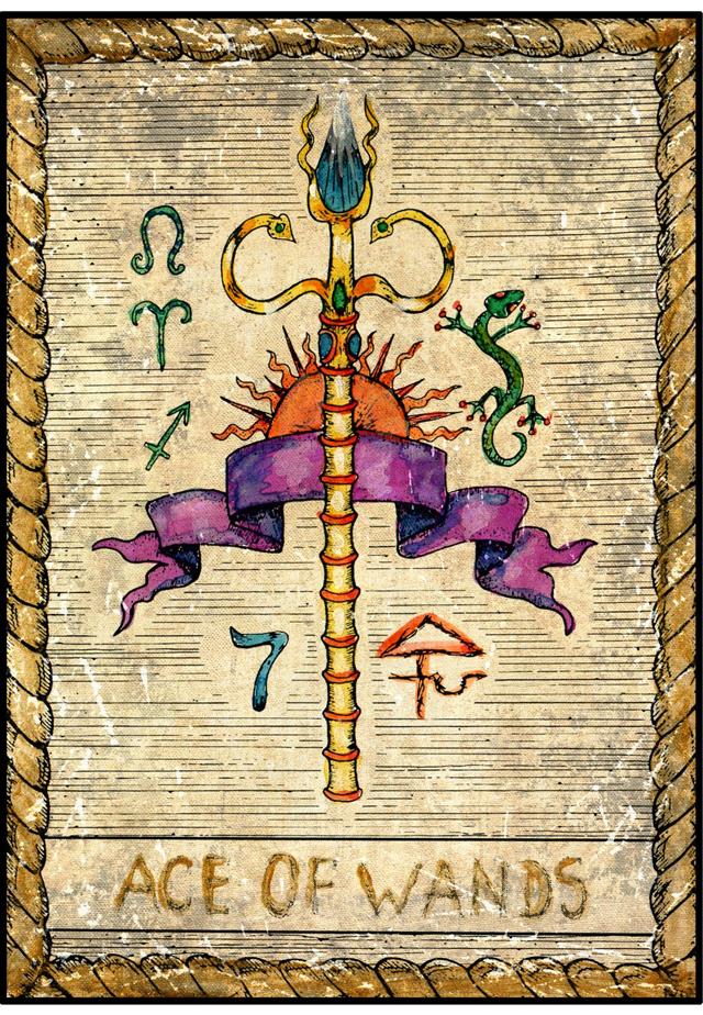 Tarot card of ace of wands