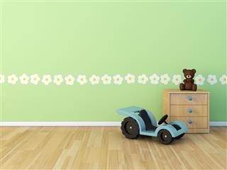 Design wall painted room baby flower