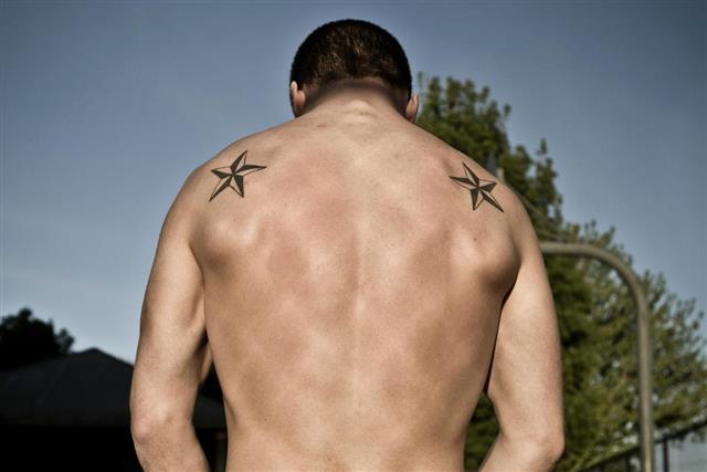 Pointed star tattoo