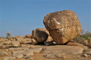 Granite boulder in Hampi popular for bouldering