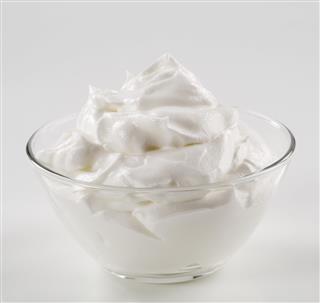 Bowl of white cream