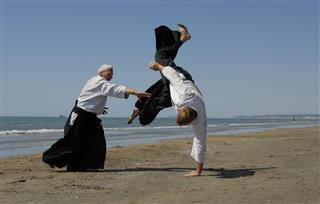 Aikido on the beach