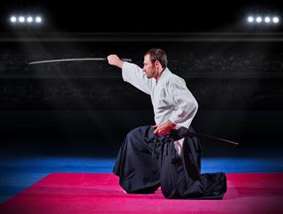 Aikido fighter with sword