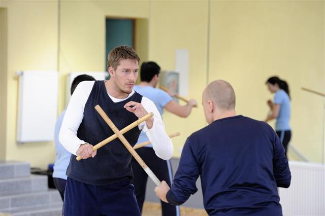 Two Men Practicing Martial Arts