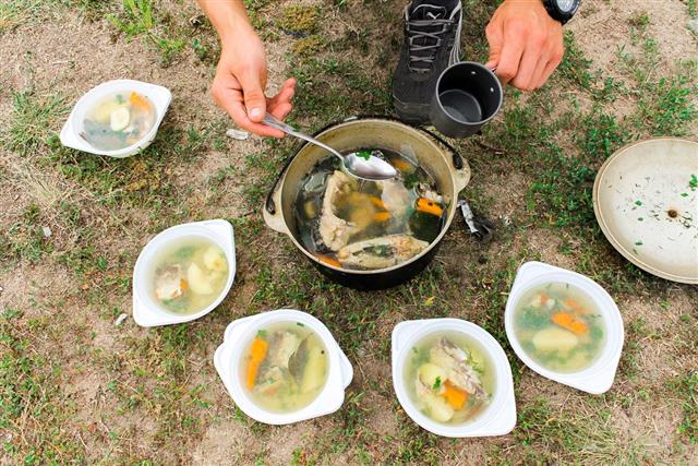 soup cooked in nature