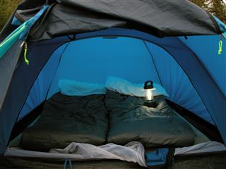 inside of Blue Tent