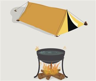 Tent And Campfire