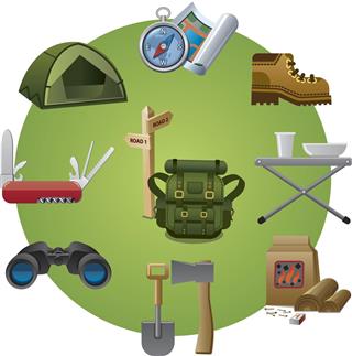 Hike equipment icon