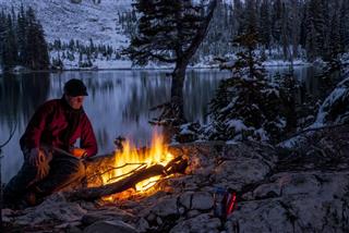 Warming at the campfire