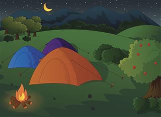 Night Camping in the meadow