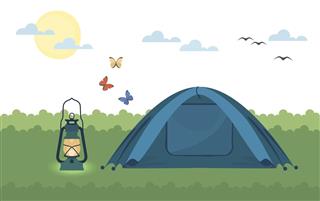tent in the meadow