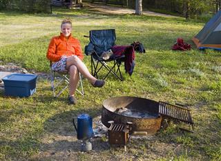 Woman on Camping