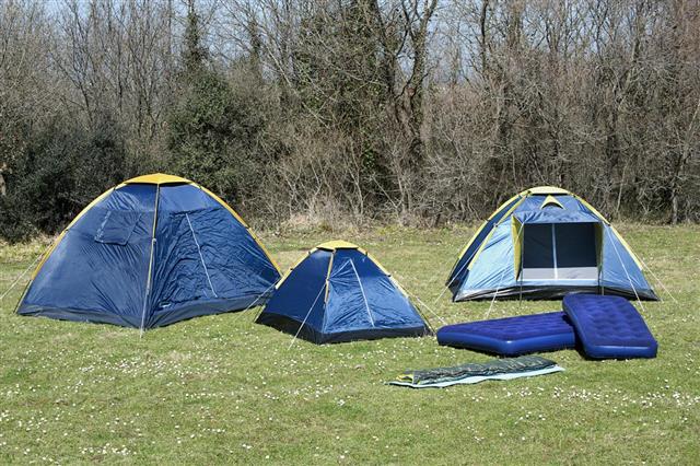 camping tents on site