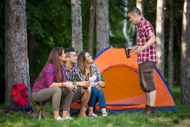 Young People Camping