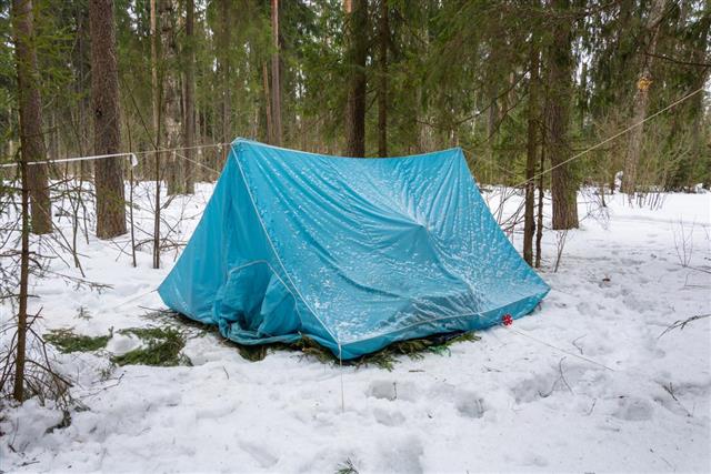Travel blue tent