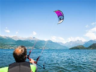 Kitesurfing Action At The Lake