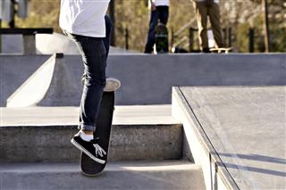 Skateboarder doing trick