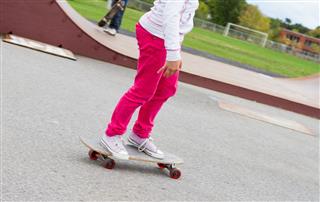 Young Girl Skateboarding