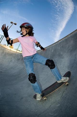 Young Girl skateboarding