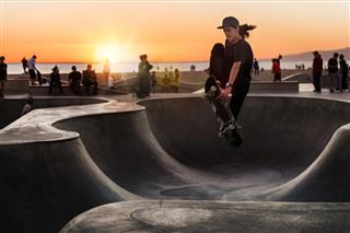 Skateboarding at Sunset